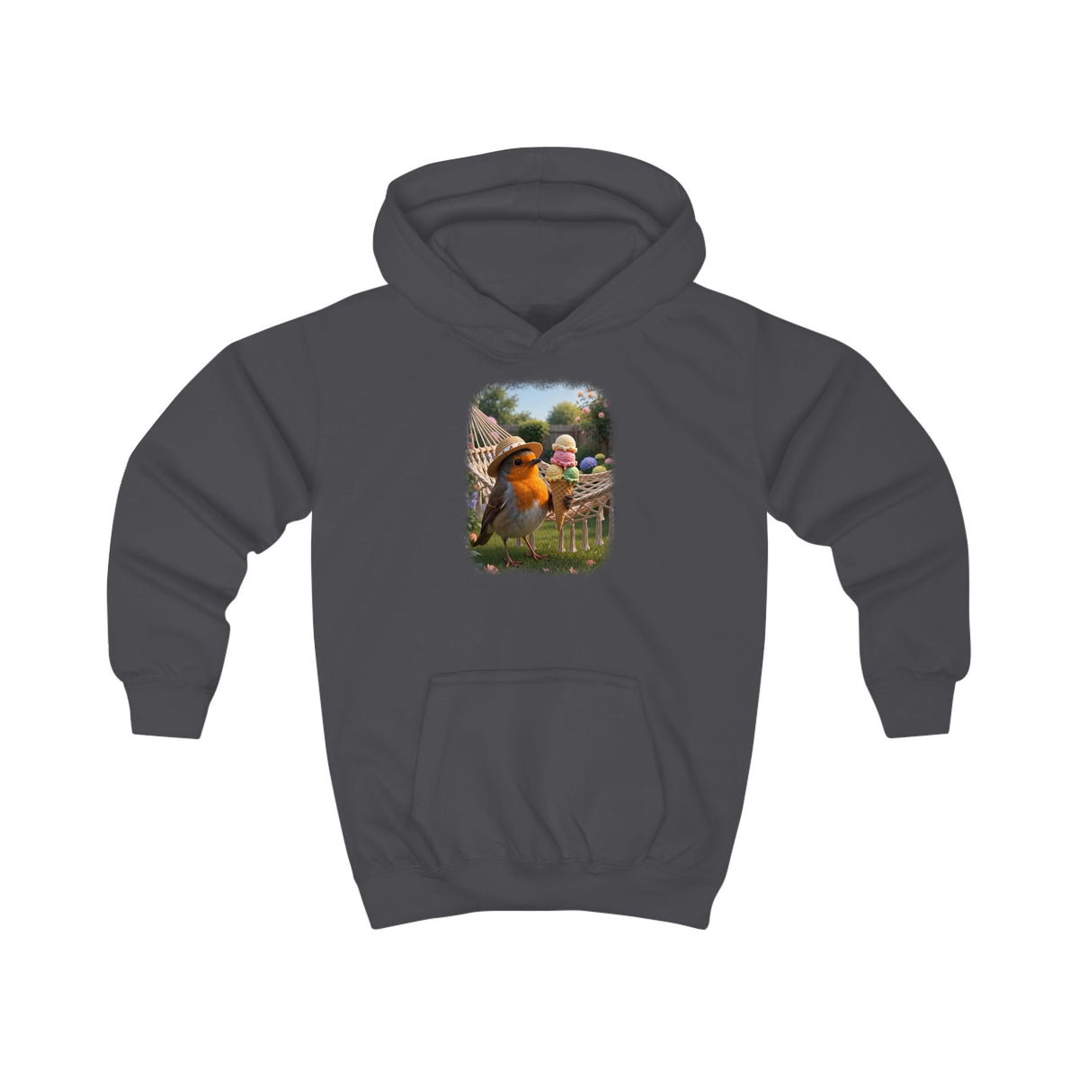 Kuscheliger Kinder Hoodie Riesen-Eis mit Rosi Rotkehlchen