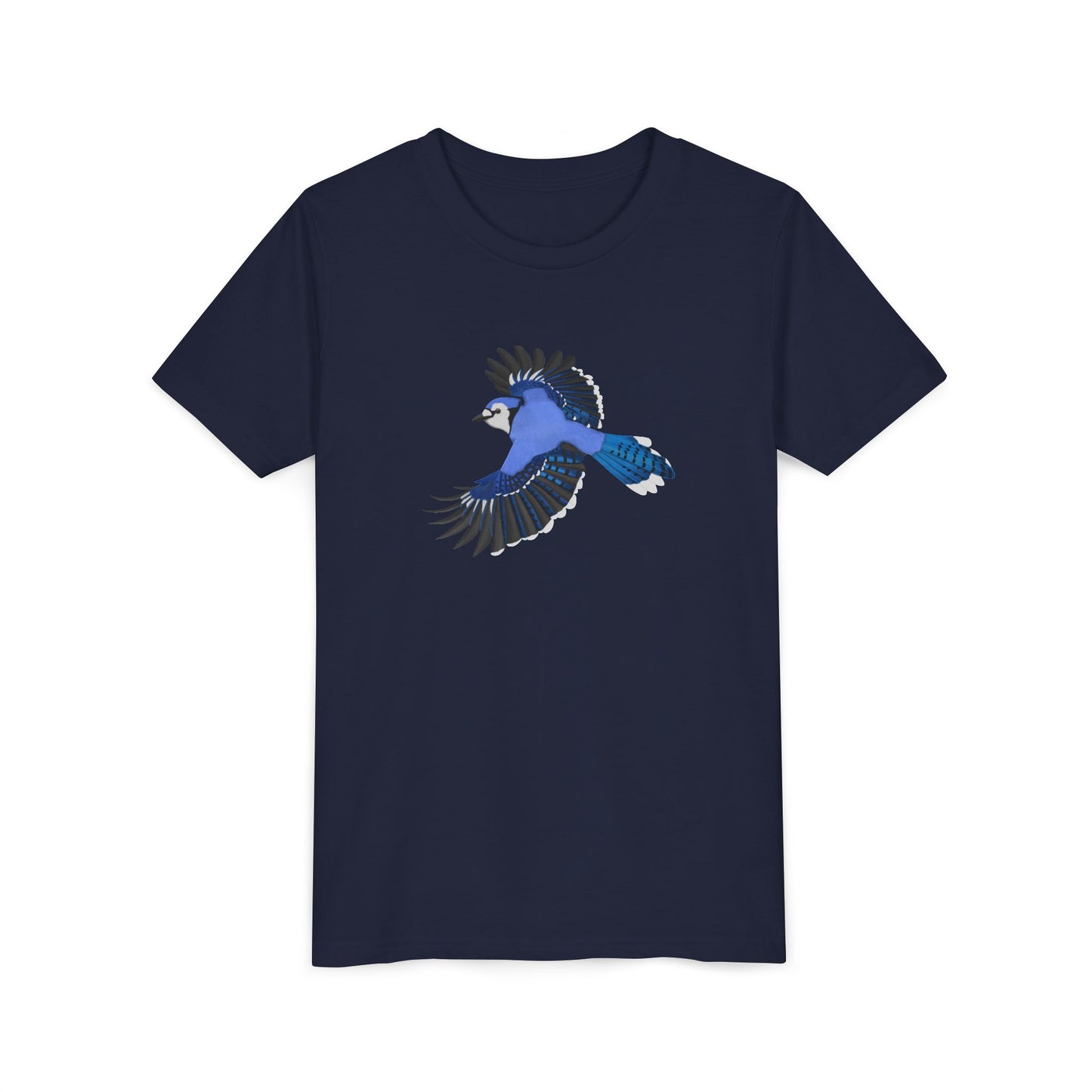 Blue Jay Flying Birding & Birdwatching Bird Youth T-Shirt