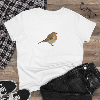 European Robin Bird Design for Birdwatchers and Bird Lovers Women's T-Shirt