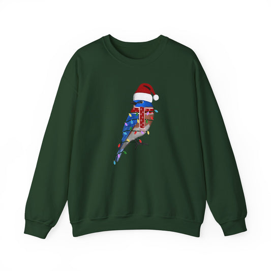 Bluebird with Fairy Lights Santa Claus Christmas Bird Sweatshirt