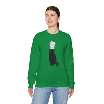 Black Cat Kitchen Chef Cat Lover Sweatshirt