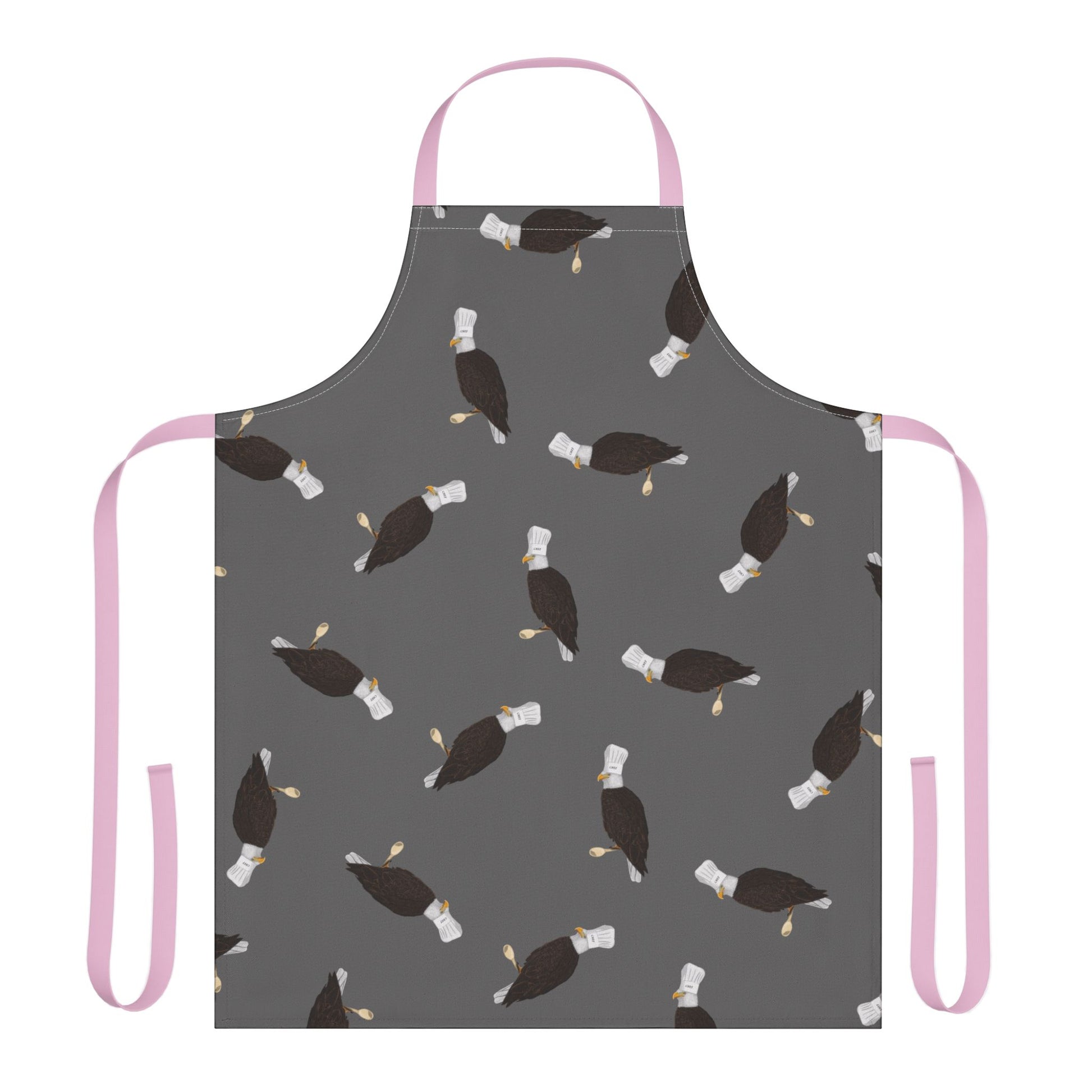 Bald Eagle Chef Apron Grey – Funny Bird Lover Cooking & BBQ Gift – Accessories,