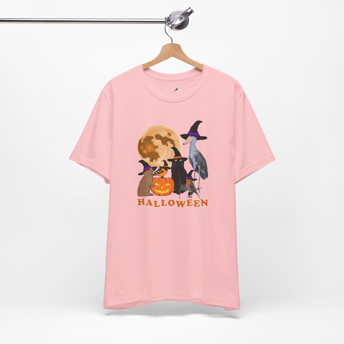 Baltimore Oriole Robin Shoebill with Cat and Bunny Halloween Bird T-Shirt