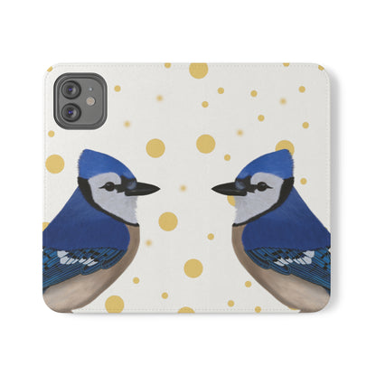 Blue Jay Bird Art Phone Flip Case