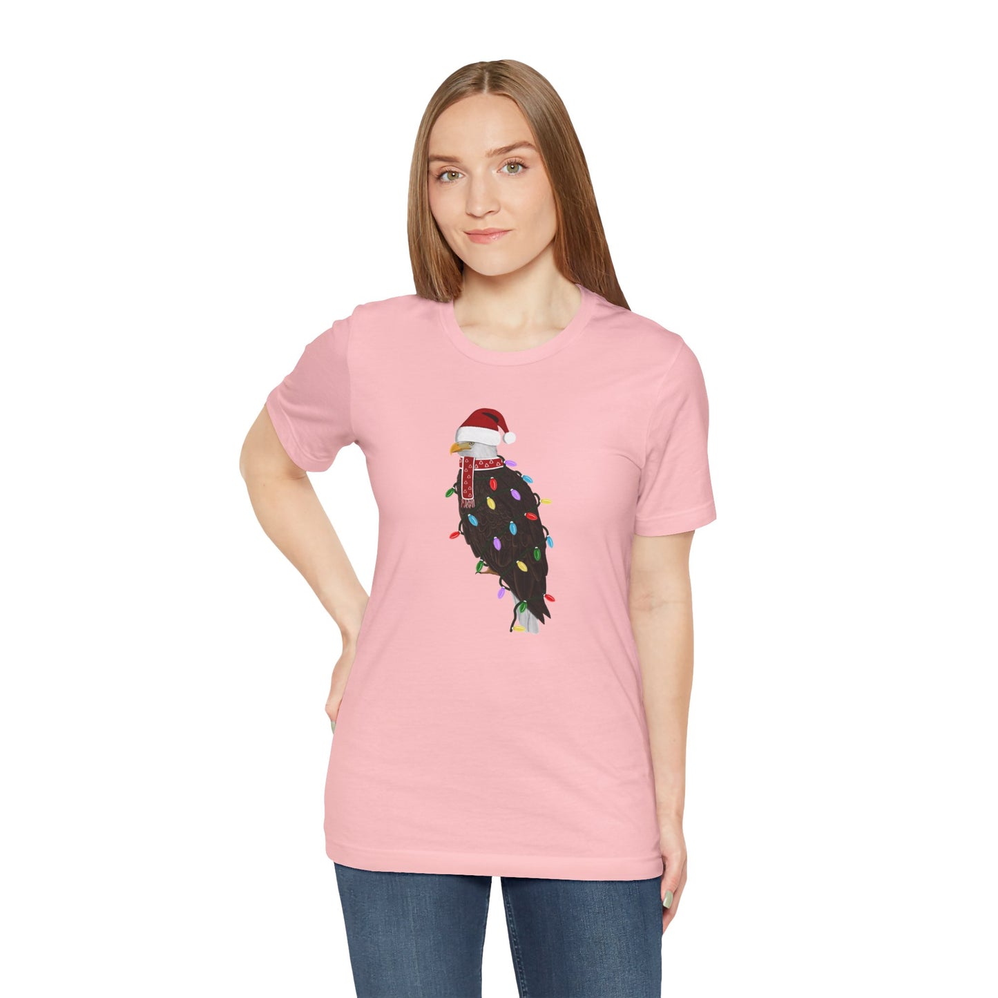 Bald Eagle with Fairy Lights Christmas Bird T-Shirt