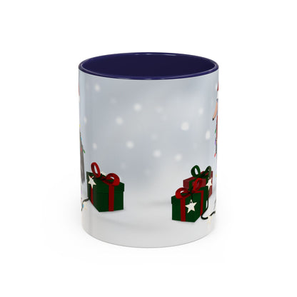 Shoebill with Christmas Hat and Scarf Snow Bird Coffee Mug