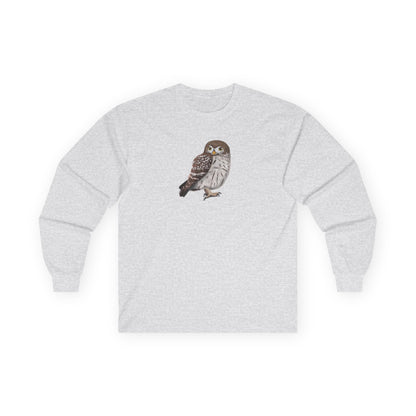 Owl Birding & Birdwatching Bird Cotton Long Sleeve T-Shirt