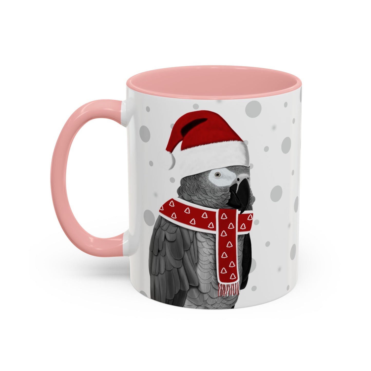 Grey Parrot Christmas Bird Coffee Mug