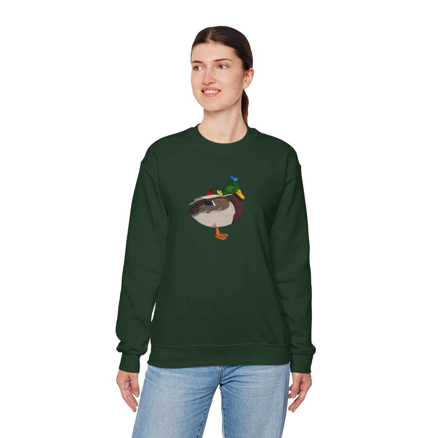 Mallard with Butterflies Bird Birding & Birdwatching Sweatshirt