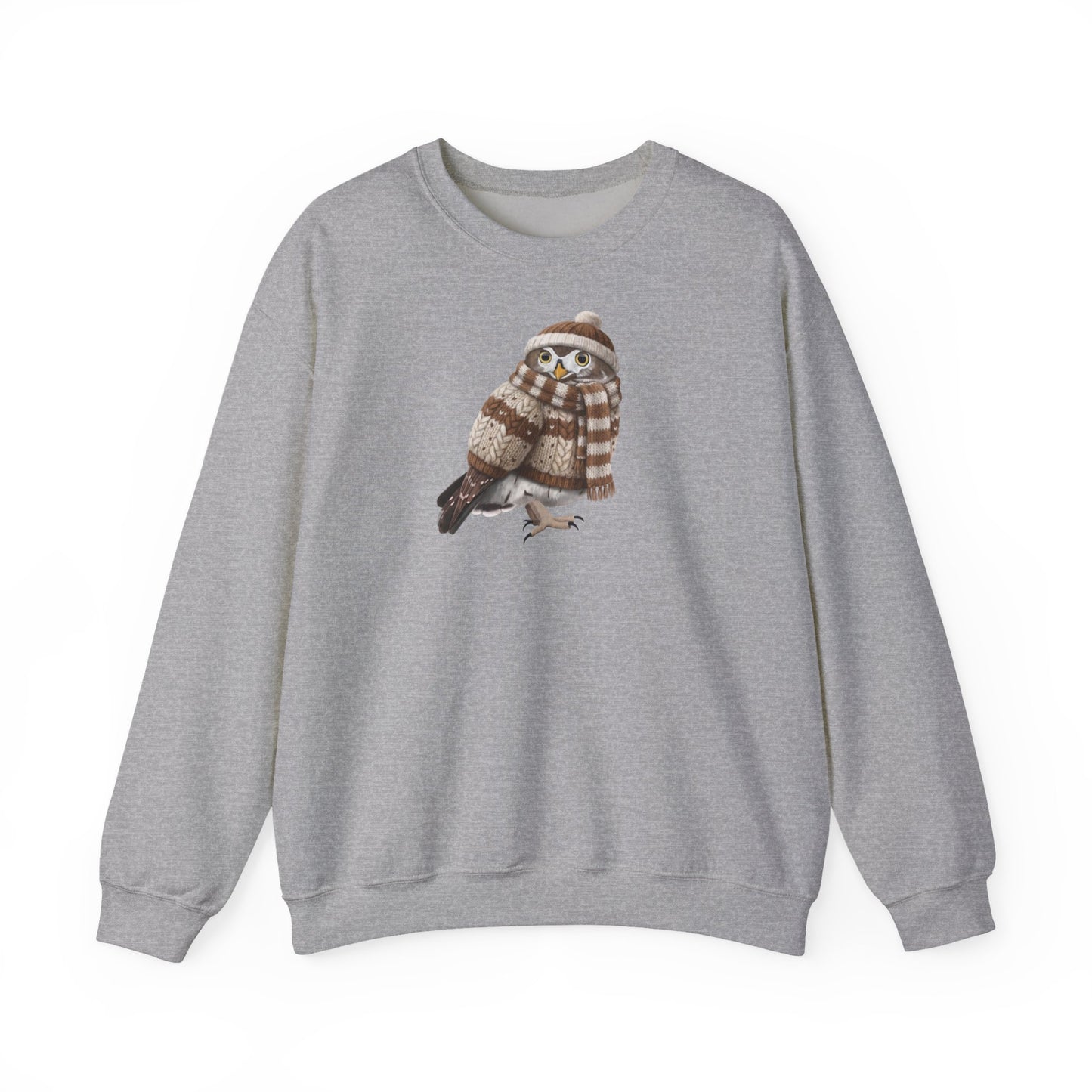Eule in Strick Weihnachts-Sweatshirt | Unisex Vogel Sweater für Vogelfreunde & Vogelbeobachter