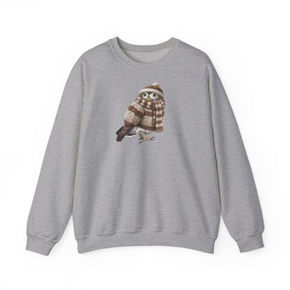 Eule in Strick Weihnachts-Sweatshirt | Unisex Vogel Sweater für Vogelfreunde & Vogelbeobachter