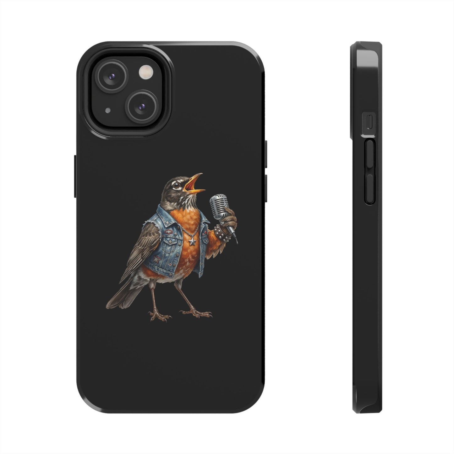 American Robin Singing iPhone Case – Premium Tough Phone Cover Black