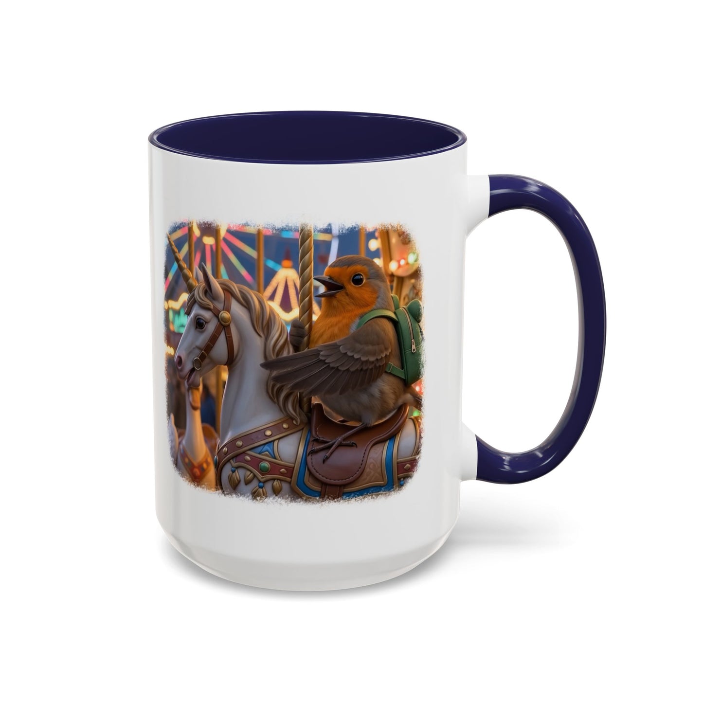 Robin Rosi Unicorn Carousel Premium Mug for Bird Lovers