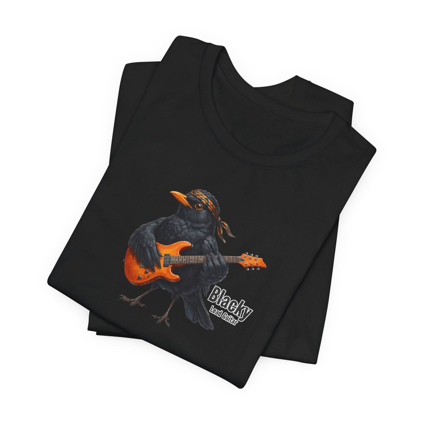 Blacky die Amsel (Lead Guitar) – Offizielles The Backyard Birds Premium T-Shirt