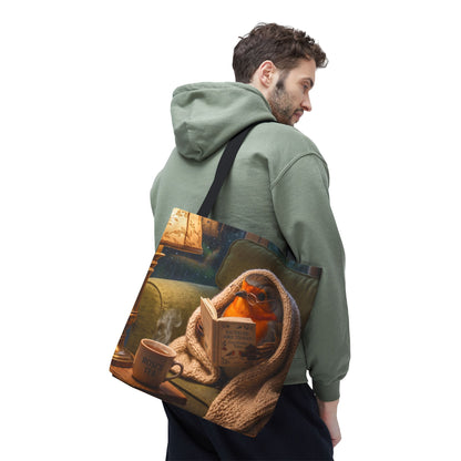 Robin Rosi Cozy Reading Tote Bag for Book Lovers and Bird Enthusiasts