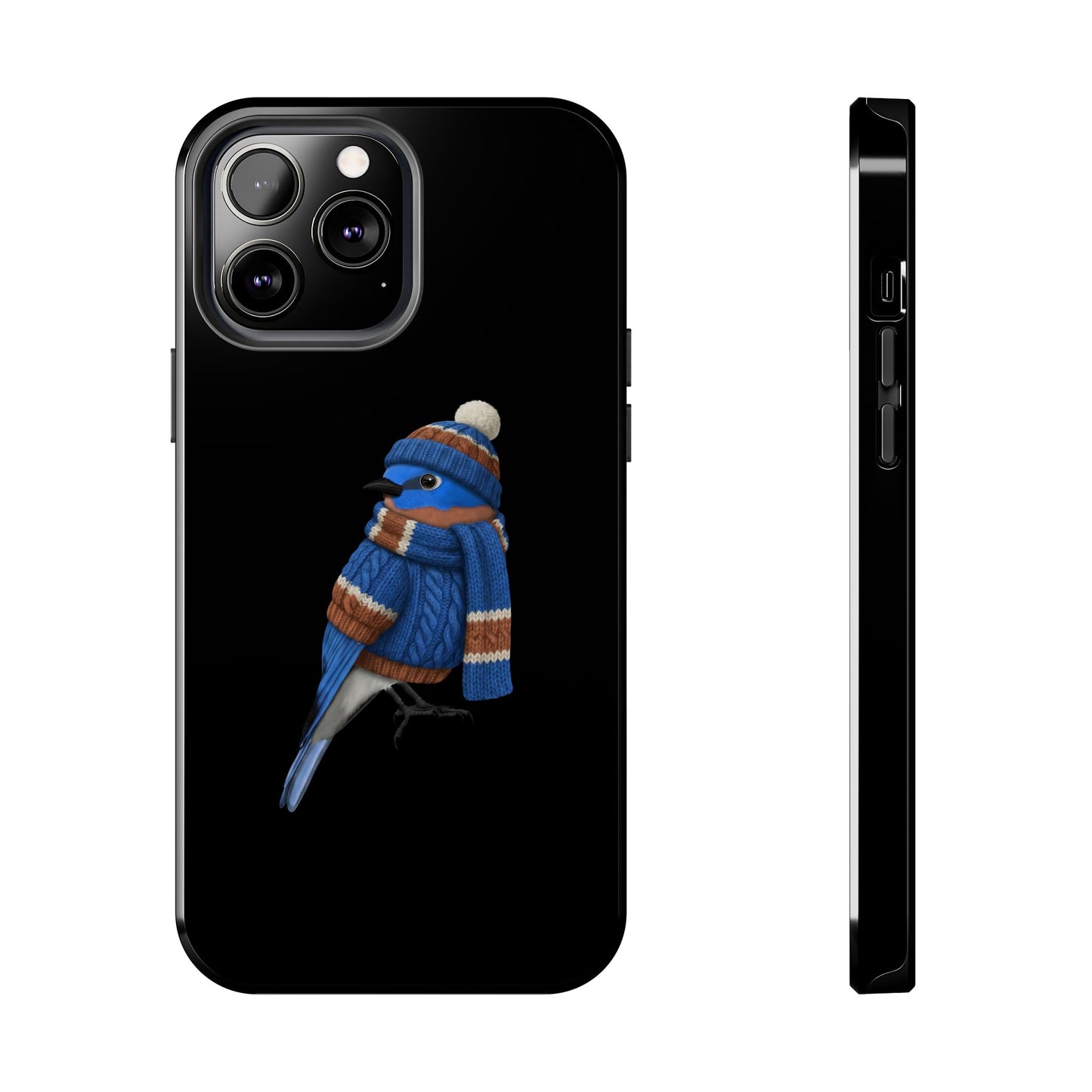 鳥のアートが描かれたブルーバードの二層式iPhoneケース – 鳥類学者や鳥好きの方へのプレゼントに最適