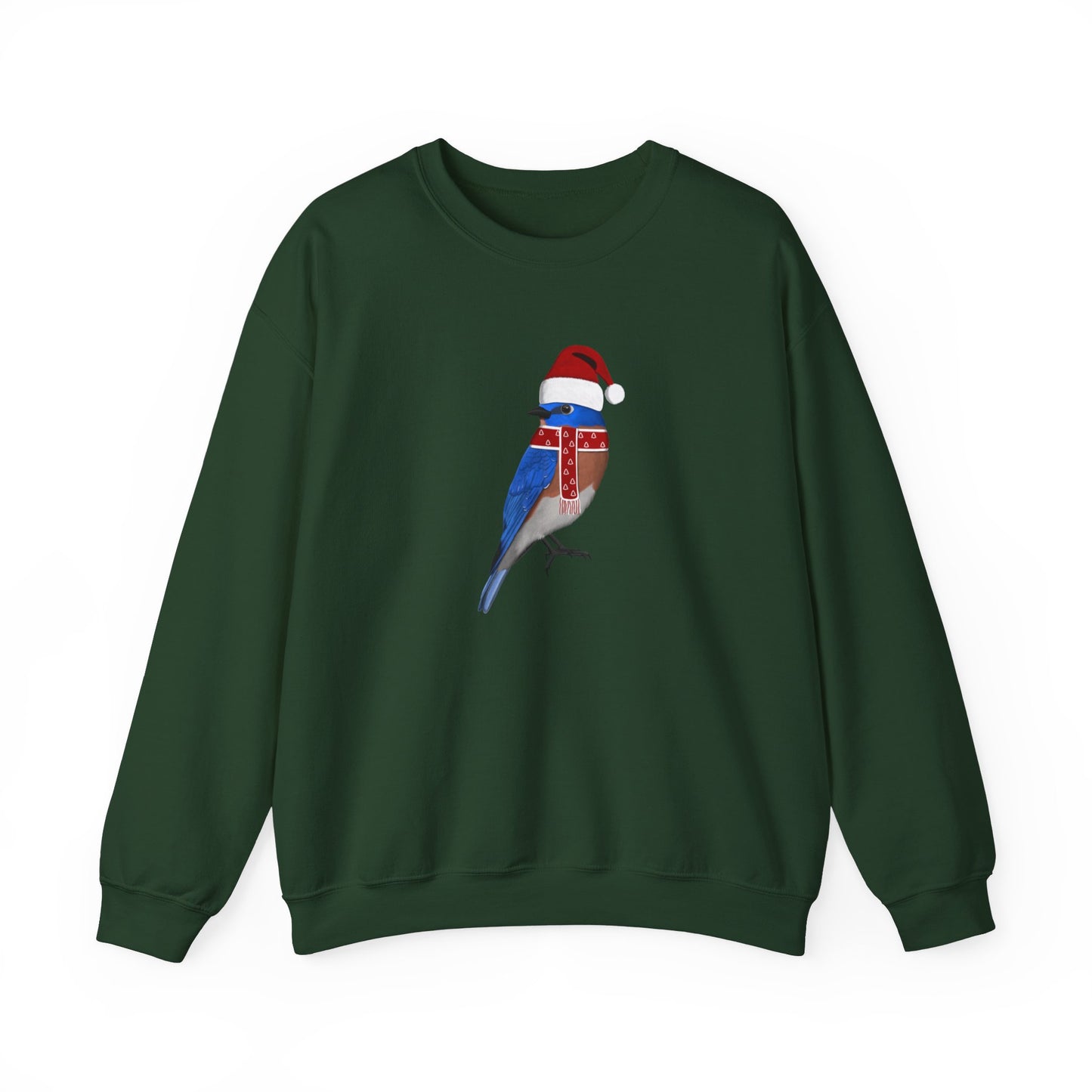 Bluebird with Christmas Hat Bird Birdwatcher Sweatshirt