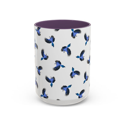 Blue Jay All-Over Pattern Accent Mug | Colorful Bird Lover Gift for Birdwatchers