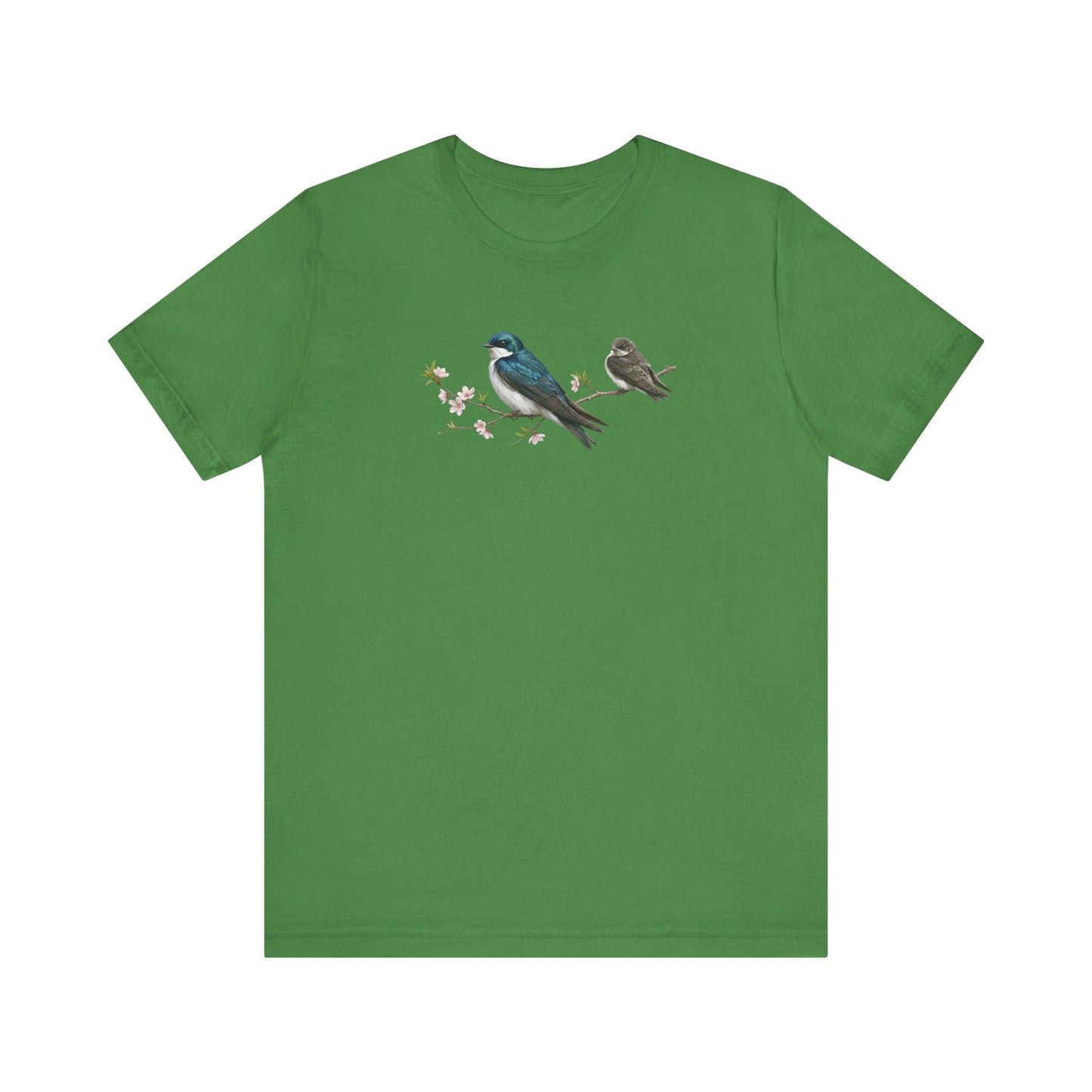Tree Swallow & Fledgling T-Shirt | Spring Blossoms Unisex Graphic Tee