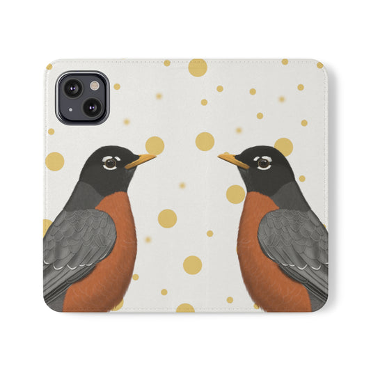 Robin Bird Art Phone Flip Case