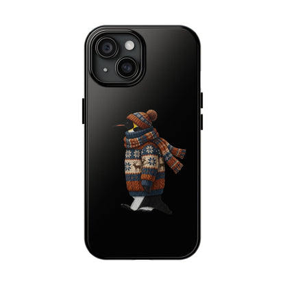 鳥のアートが描かれたペンギンの二層式iPhoneケース - 鳥類学者や鳥好きの方へのプレゼントに最適