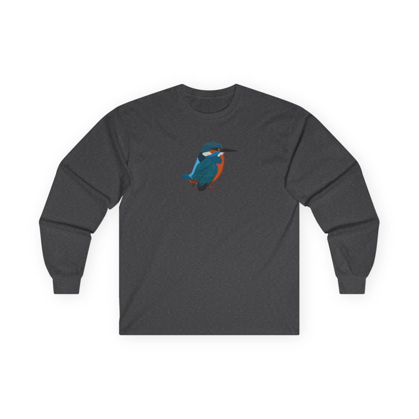 Kingfisher Birding & Birdwatching Bird Cotton Long Sleeve T-Shirt