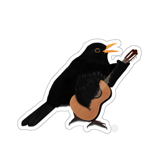 blackbird bird playing guitar sticker