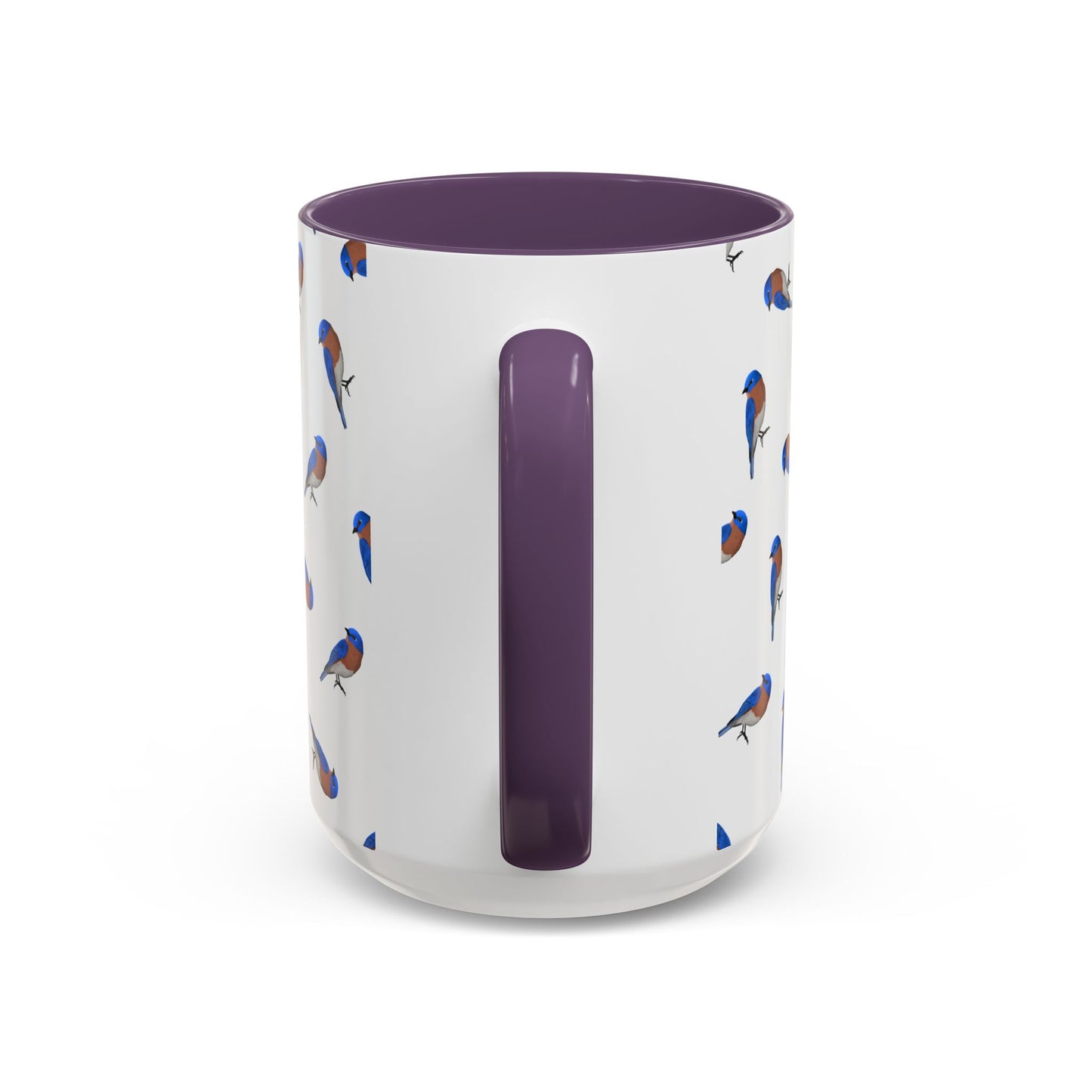 Bluebird All-Over Pattern Accent Mug | Colorful Bird Lover Gift for Birdwatchers