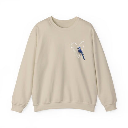 Blue Jay Heart Birdlover Biologist Bird Sweatshirt