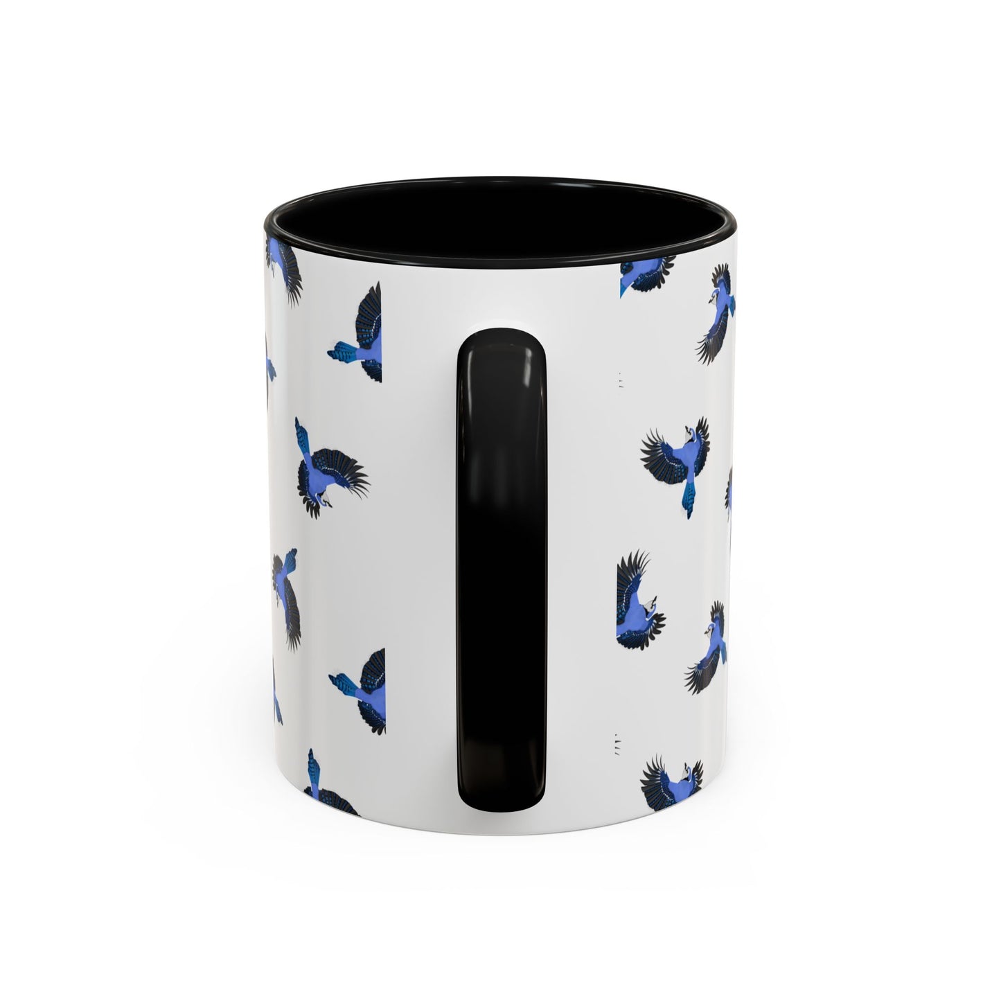 Blue Jay All-Over Pattern Accent Mug | Colorful Bird Lover Gift for Birdwatchers
