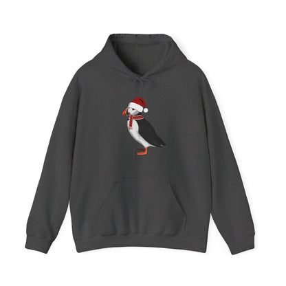 Puffin Christmas Bird with Santa Hat Birdwatcher Birdlover Hoodie