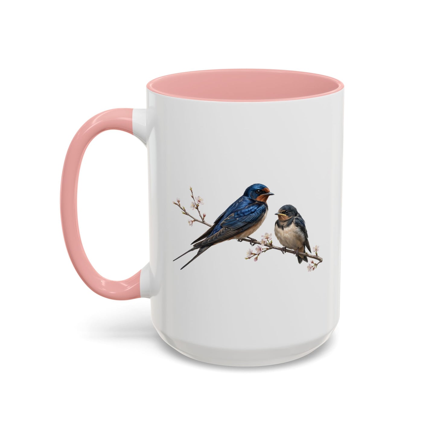 Barn Swallow & Fledgling Two-Tone Mug | Spring Bird Lover Gift