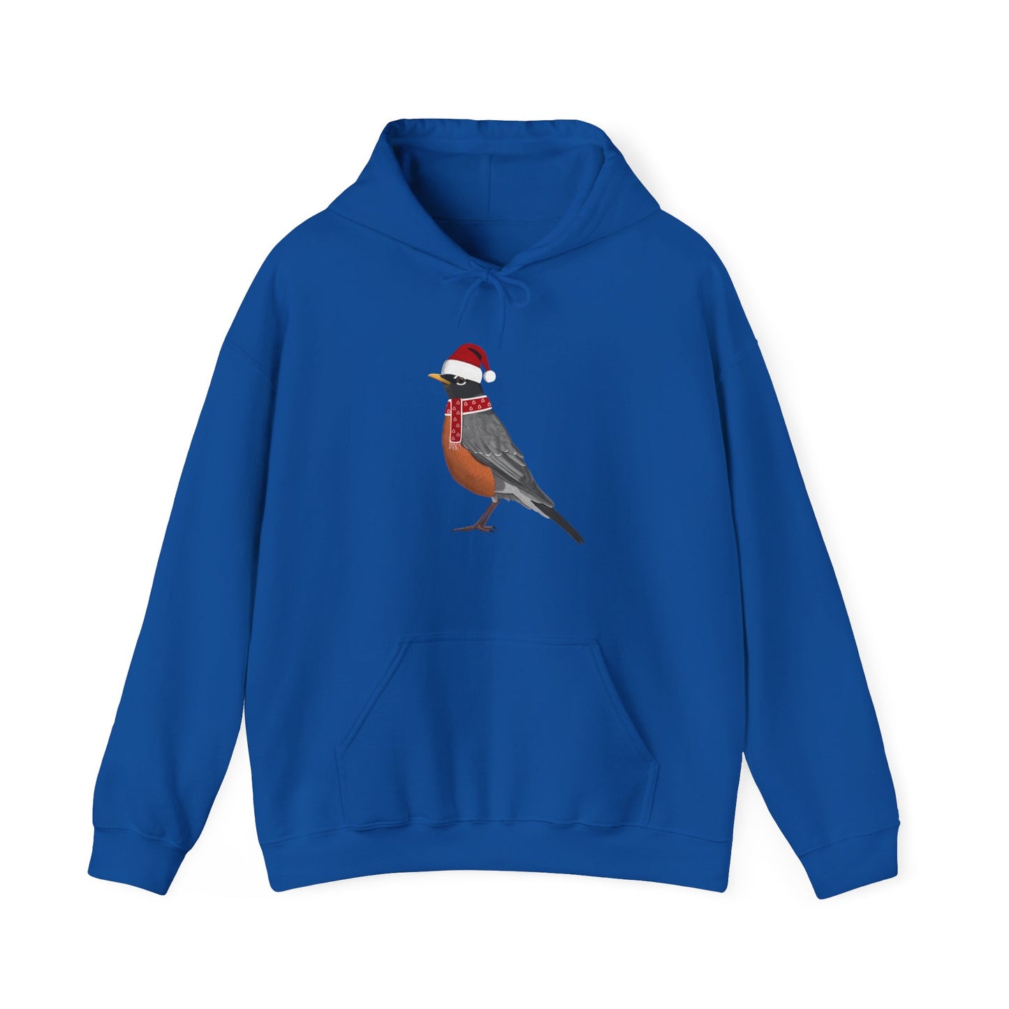 Robin Christmas Bird with Santa Hat Birdwatcher Birdlover Hoodie