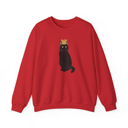 Black Cat with Crown Cat Lover Sweatshirt