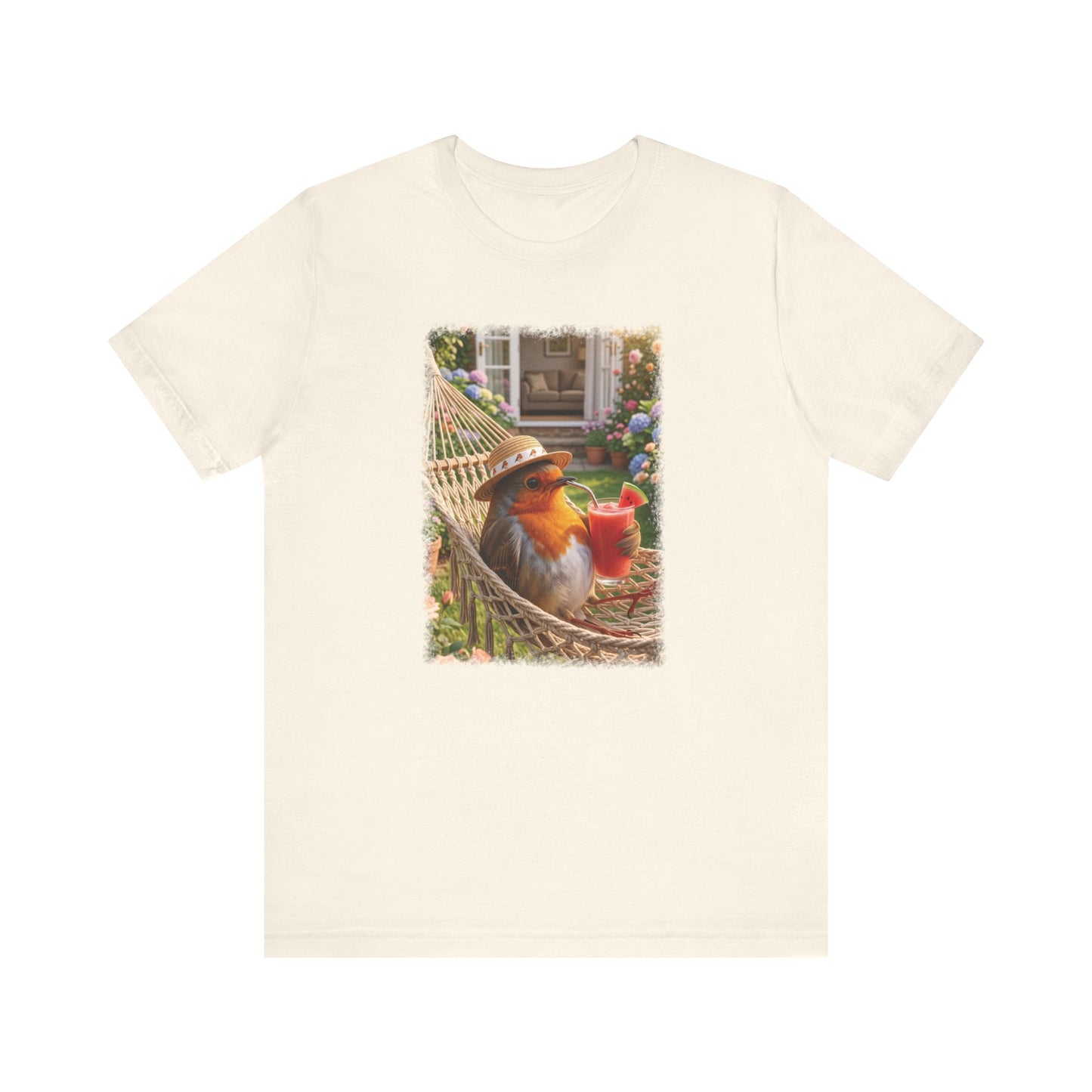 Robin Rosi Hammock and Smoothie T-Shirt for Bird Lovers