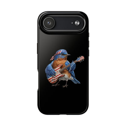 Bluebird with Guitar iPhone Case – Premium Tough Phone Cover Black