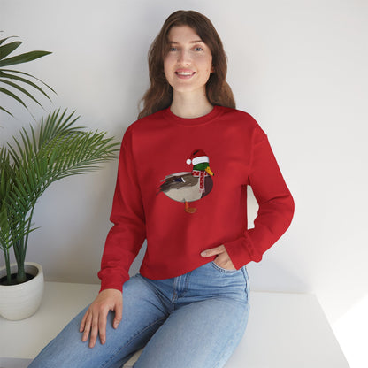 Mallard with Christmas Hat Bird Birdwatcher Sweatshirt