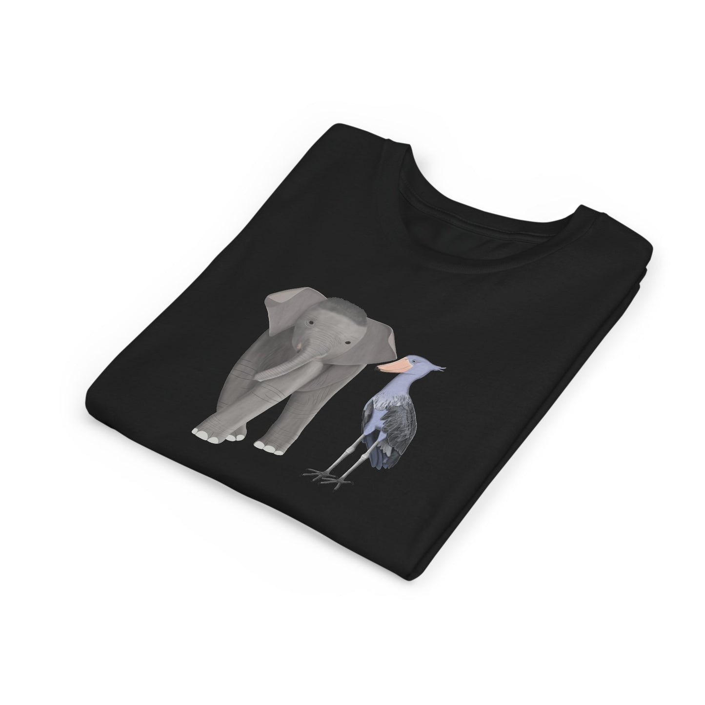 Elephant with Shoebill Bird Youth T-Shirt