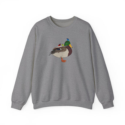 Mallard with Butterflies Bird Birding & Birdwatching Sweatshirt