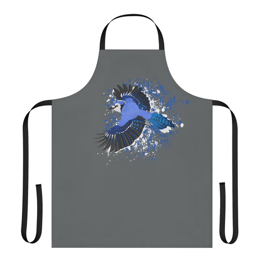 Blue Jay Birdwatcher Bird Art Apron Dark Grey