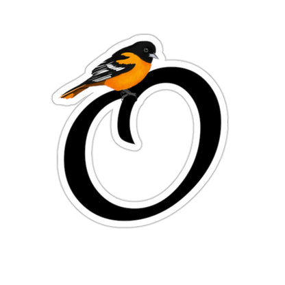 oriole letter o bird sticker