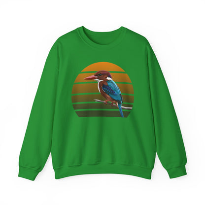 White-Throated Kingfisher Sweatshirt | Bird Watcher Crewneck | Unisex Songbird Gift for Bird Lovers