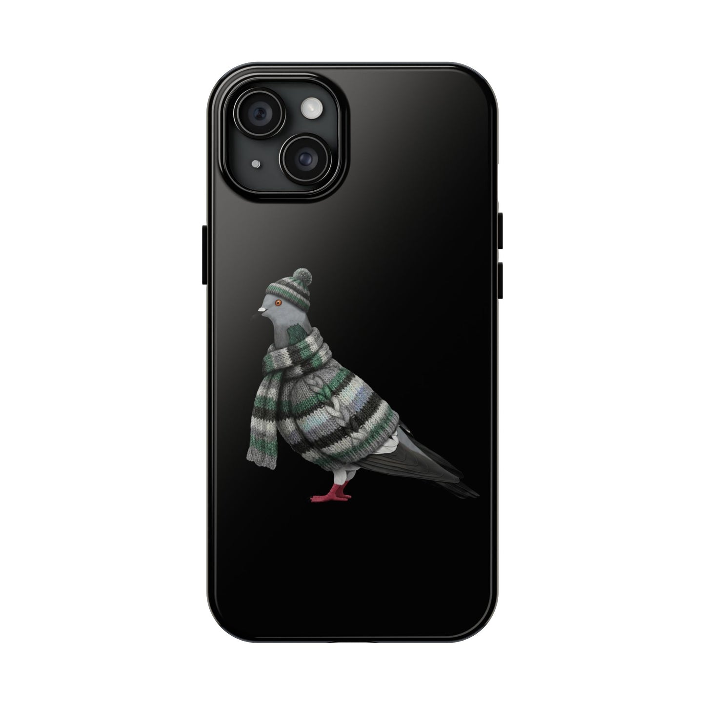 鳥のアートが描かれた鳩の二層式iPhoneケース - 鳥類学者や鳥好きの方へのプレゼントに最適