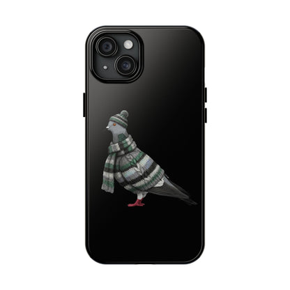 鳥のアートが描かれた鳩の二層式iPhoneケース - 鳥類学者や鳥好きの方へのプレゼントに最適