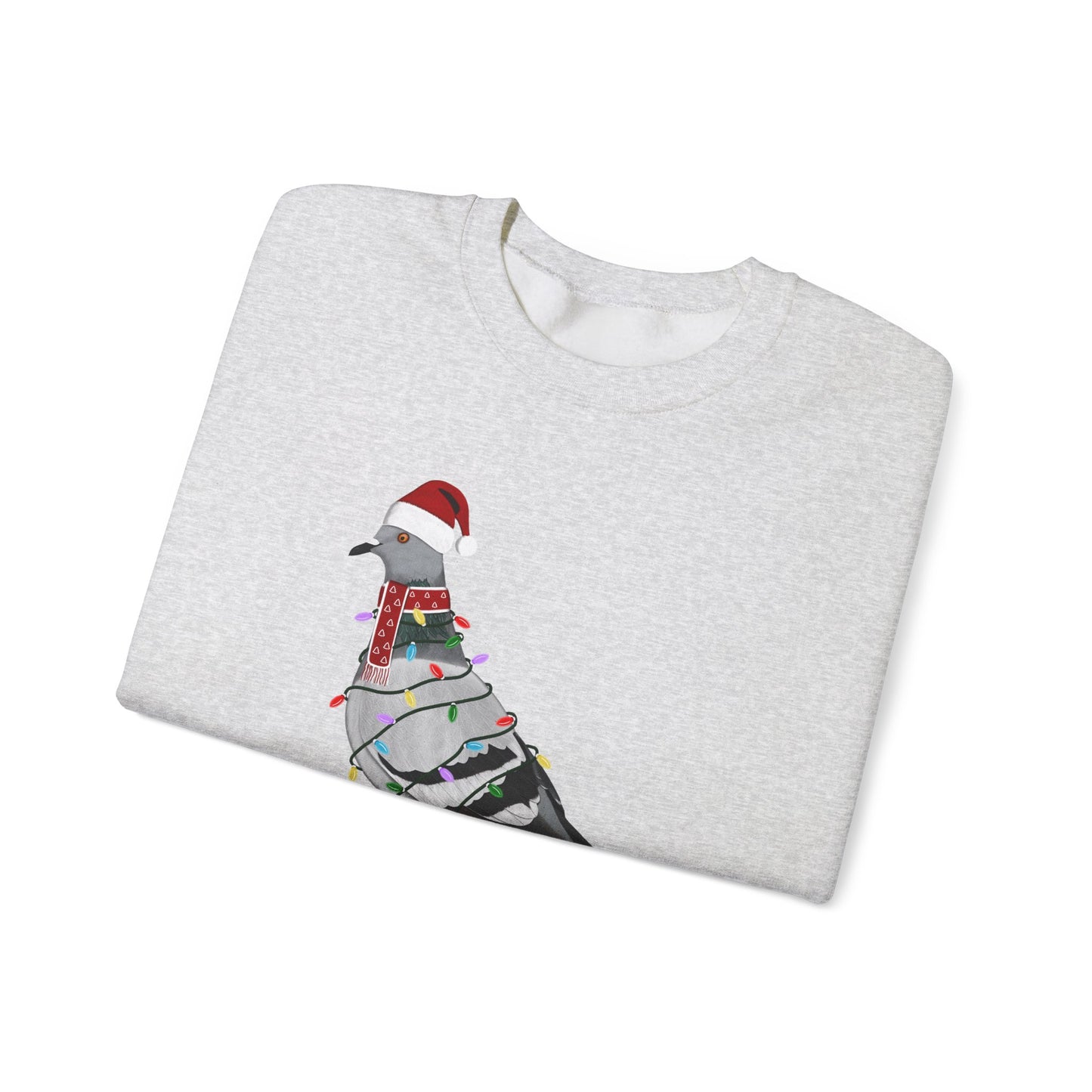 Pigeon with Fairy Lights Santa Claus Christmas Bird Sweatshirt