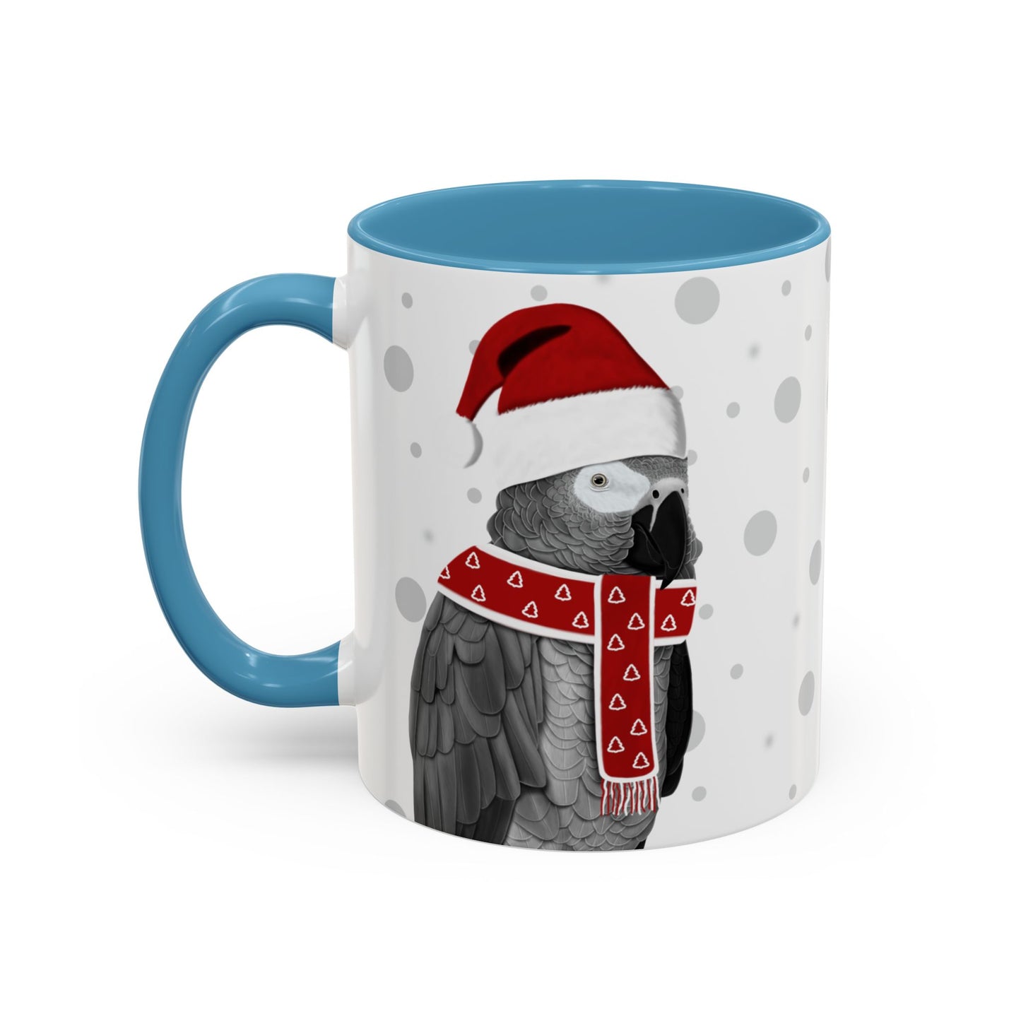 Grey Parrot Christmas Bird Coffee Mug