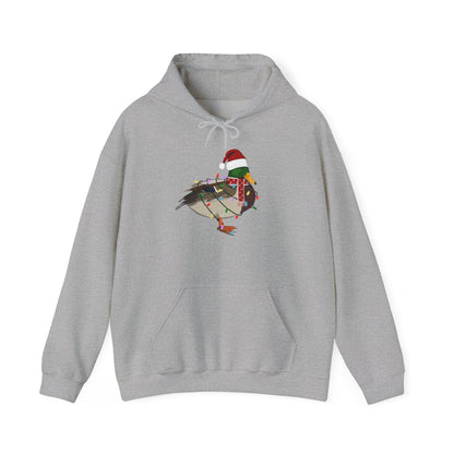 Ente Weihnachts-Hoodie - Vogel als Weihnachtsmann mit Lichterkette Sweater