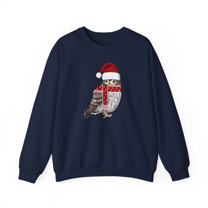 Owl with Christmas Hat Bird Birdwatcher Sweatshirt