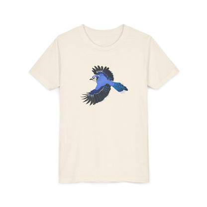 Blue Jay Flying Birding & Birdwatching Bird Youth T-Shirt