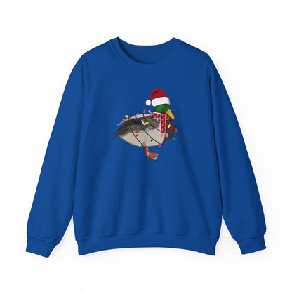 Mallard with Fairy Lights Santa Claus Christmas Bird Sweatshirt